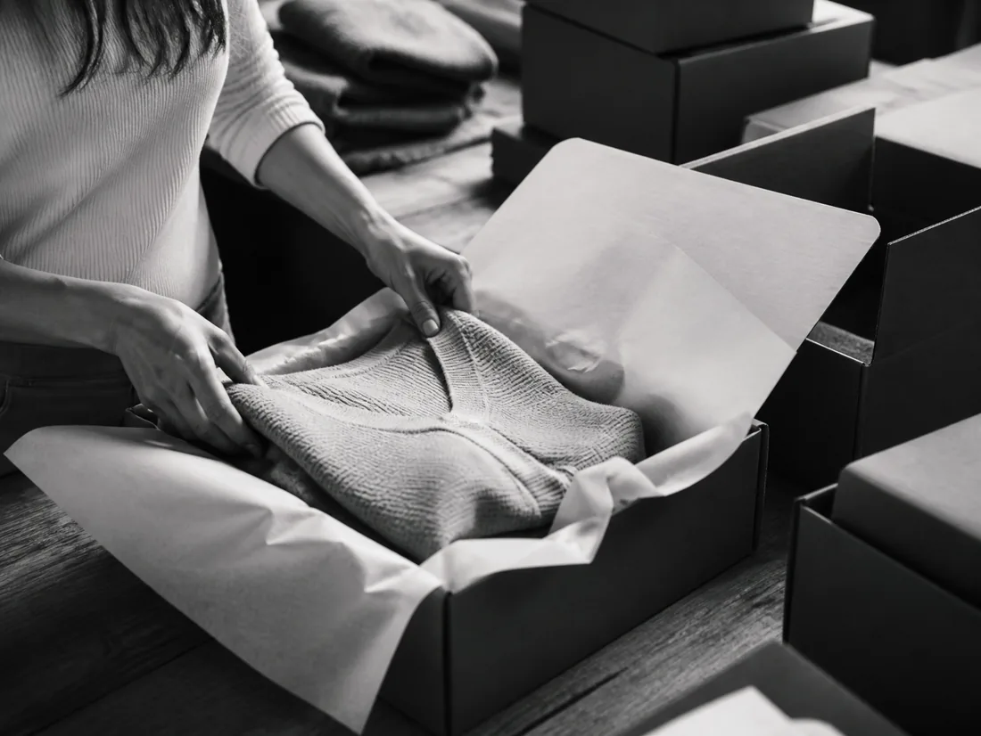 Premium giysi paketleme ve sevkiyat